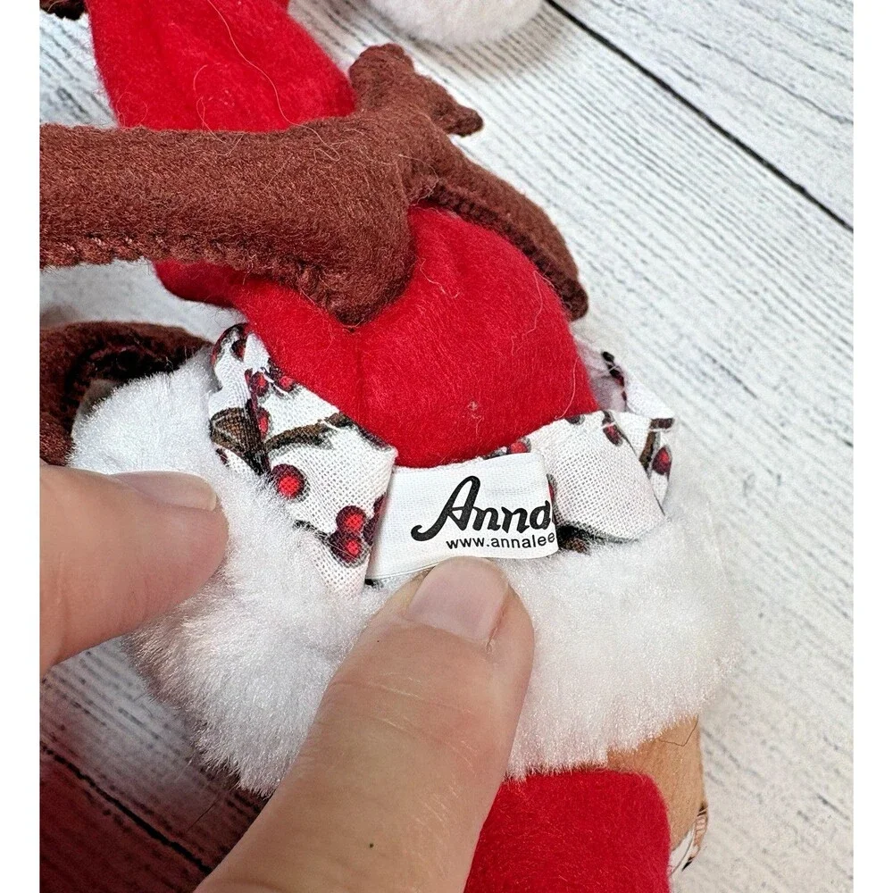 Annalee Winter Berry Reindeer 2017 Santa Hat Scarf 14